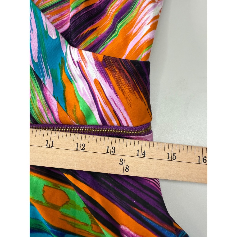 Calvin Klein Womens Abstract Multicolor Halter Fit & Flare Dress Size Large - Picture 5 of 8